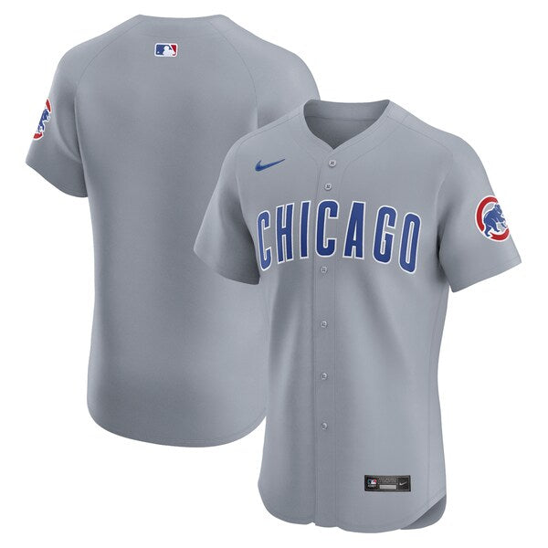 Chicago Cubs Nike Road Vapor Premier Elite Patch Jersey - Gray