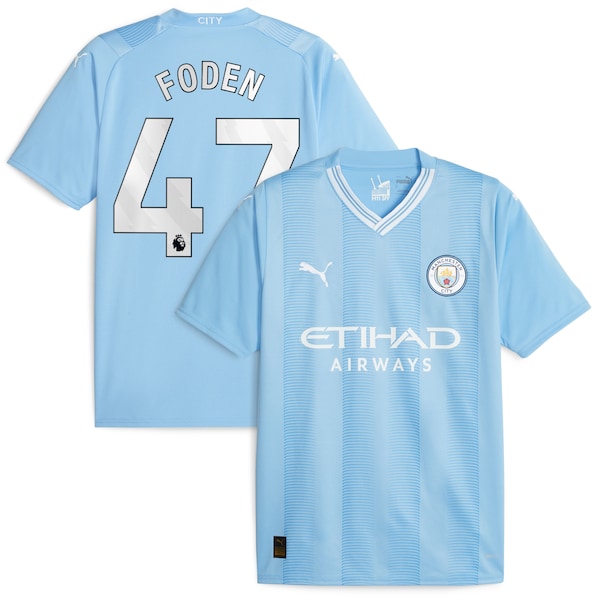 Phil Foden Manchester City Puma 2023/24 Home Replica Player Jersey - Sky Blue