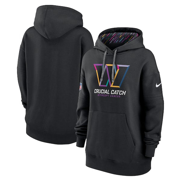 Washington Commanders Nike Women's 2024 NFL Crucial Catch Club Pullover Hoodie - Black