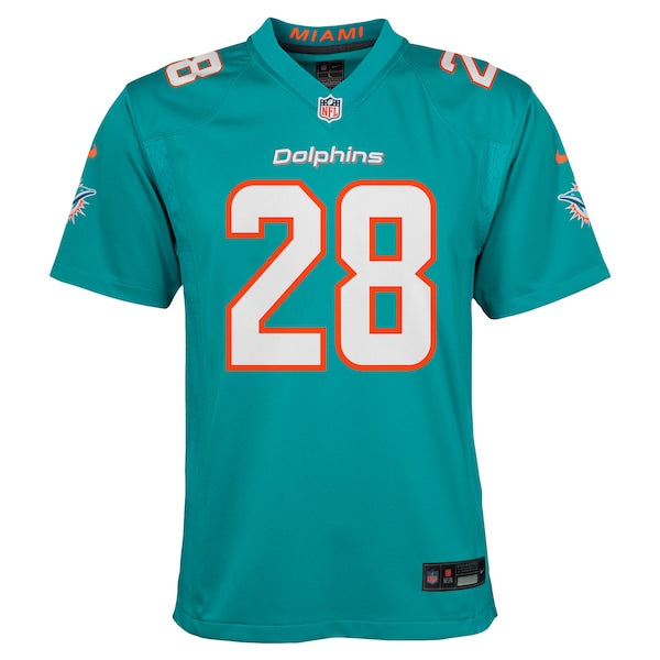 De’Von Achane Miami Dolphins Nike Youth Team Player Game Jersey - Aqua