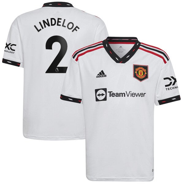 Victor Lindelof Manchester United adidas Youth 2022/23 Away Replica Player Jersey - White