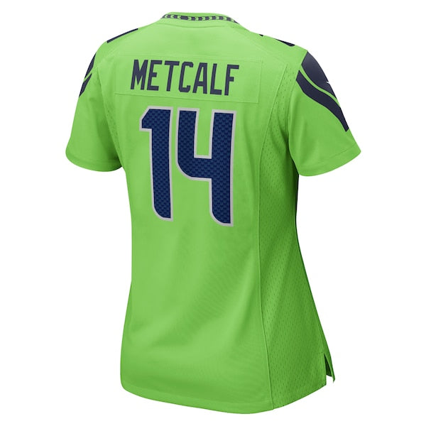 DK Metcalf Seattle Seahawks Nike Women's Game Jersey - Neon Green/Navy