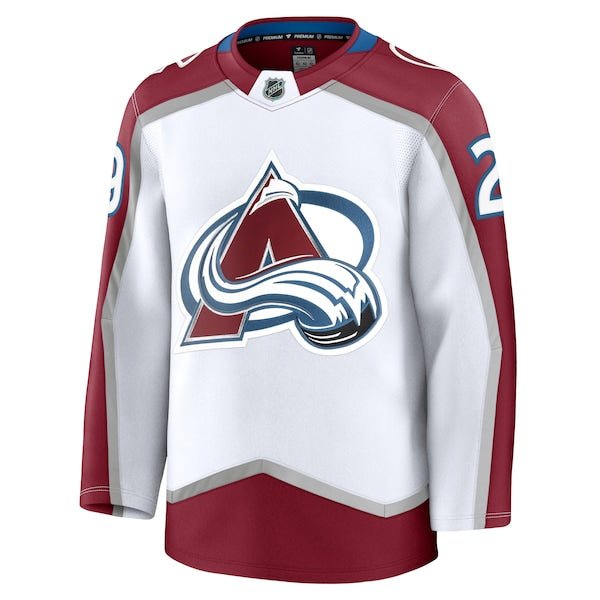 Nathan MacKinnon Colorado Avalanche  Away Premium Jersey - White/Navy/Burgundy