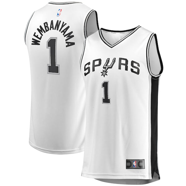 Victor Wembanyama San Antonio Spurs  Fast Break Replica Player Jersey - Association Edition - White/Black