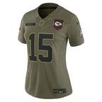Patrick Mahomes Kansas City Chiefs Nike Women's 2025 Salute to Service Limited Jersey - Olive