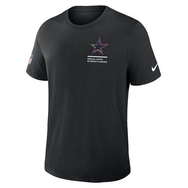 Dallas Cowboys Nike Tall 2025 NFL Crucial Catch Tri-Blend Dri-FIT T-Shirt - Black