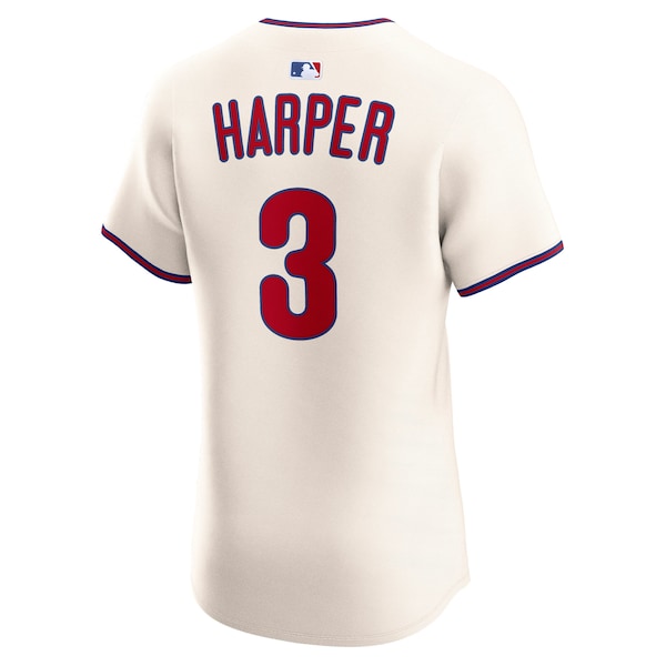 Bryce Harper Philadelphia Phillies Nike Alternate 2 Elite Jersey - Cream/White/Light Blue