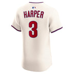 Bryce Harper Philadelphia Phillies Nike Alternate 2 Elite Jersey - Cream/White/Light Blue