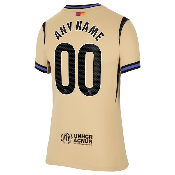 Barcelona Nike Women's 2025/26 Away Stadium Replica Custom Jersey - Gold/Orange