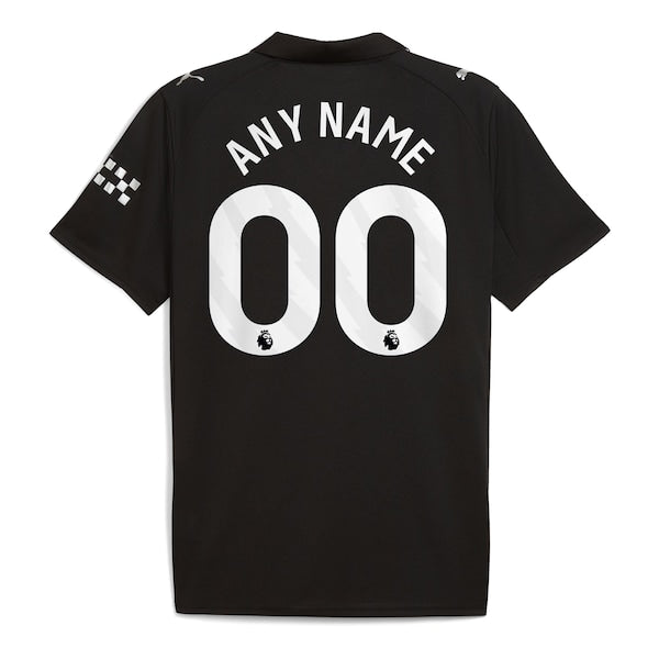 Manchester City Puma 2025/26 Away Replica Custom Jersey - Black/Light Blue/Green