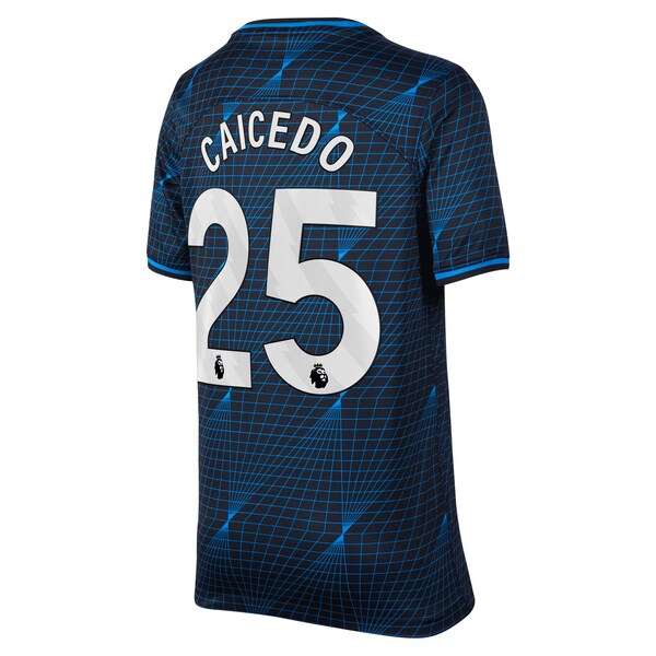 Moisés Caicedo Chelsea Nike Youth 2023/24 Away Stadium Replica Player Jersey - Navy