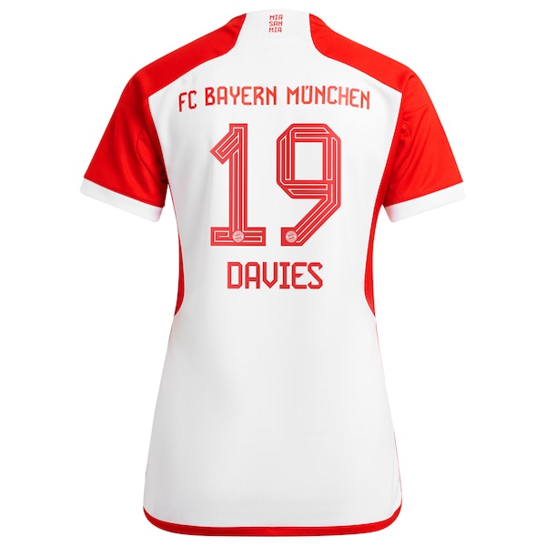 Alphonso Davies Bayern Munich adidas Women's 2023/24 Home Replica Jersey - White/Black