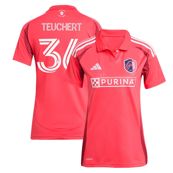 Cedric Teuchert St. Louis City SC adidas Women's 2025 Forever CITY Red Replica Player Jersey - Pink
