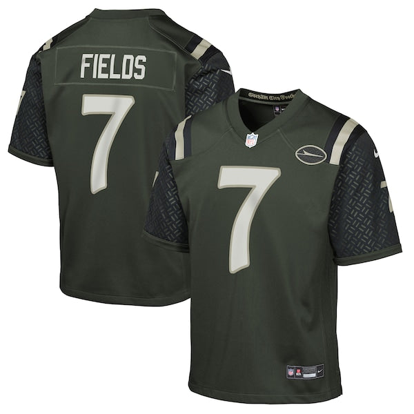 Justin Fields New York Jets Nike Youth 2025 Rivalries Collection Game Jersey - Gotham Green