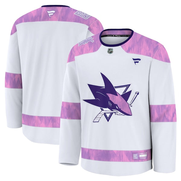San Jose Sharks  2024 Hockey Fights Cancer Practice Jersey - White