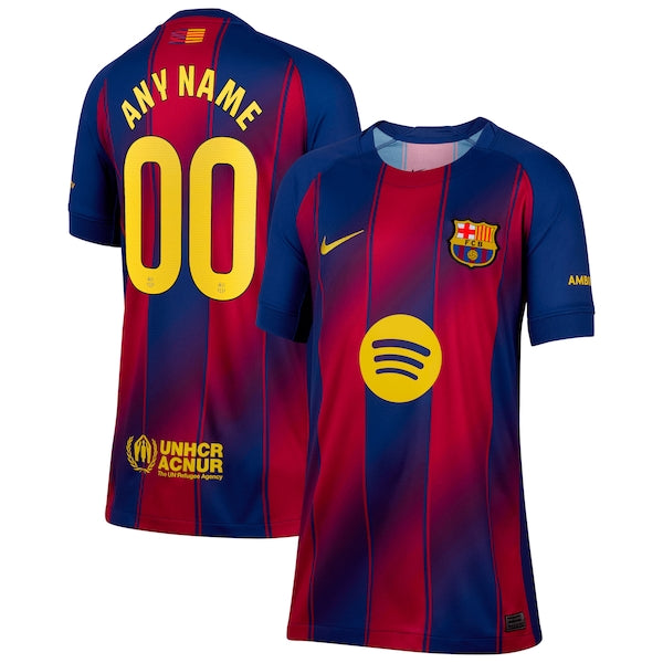 Barcelona Nike Youth 2025/26 Home Replica Custom Jersey - Blue