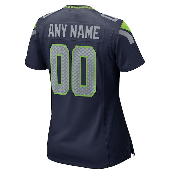 Seattle Seahawks Nike Women's 50th Season Team Custom Game Jersey - College Navy/Royal/Neon Green