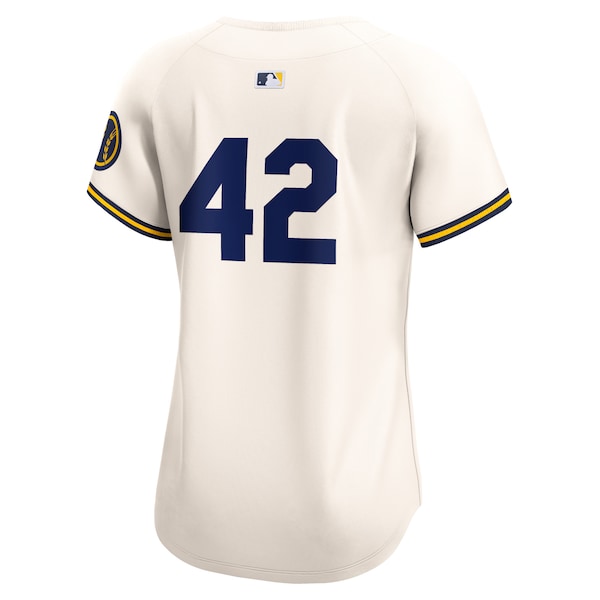 Milwaukee Brewers Nike Women's 2024 Jackie Robinson Day Home Limited Jersey – Cream