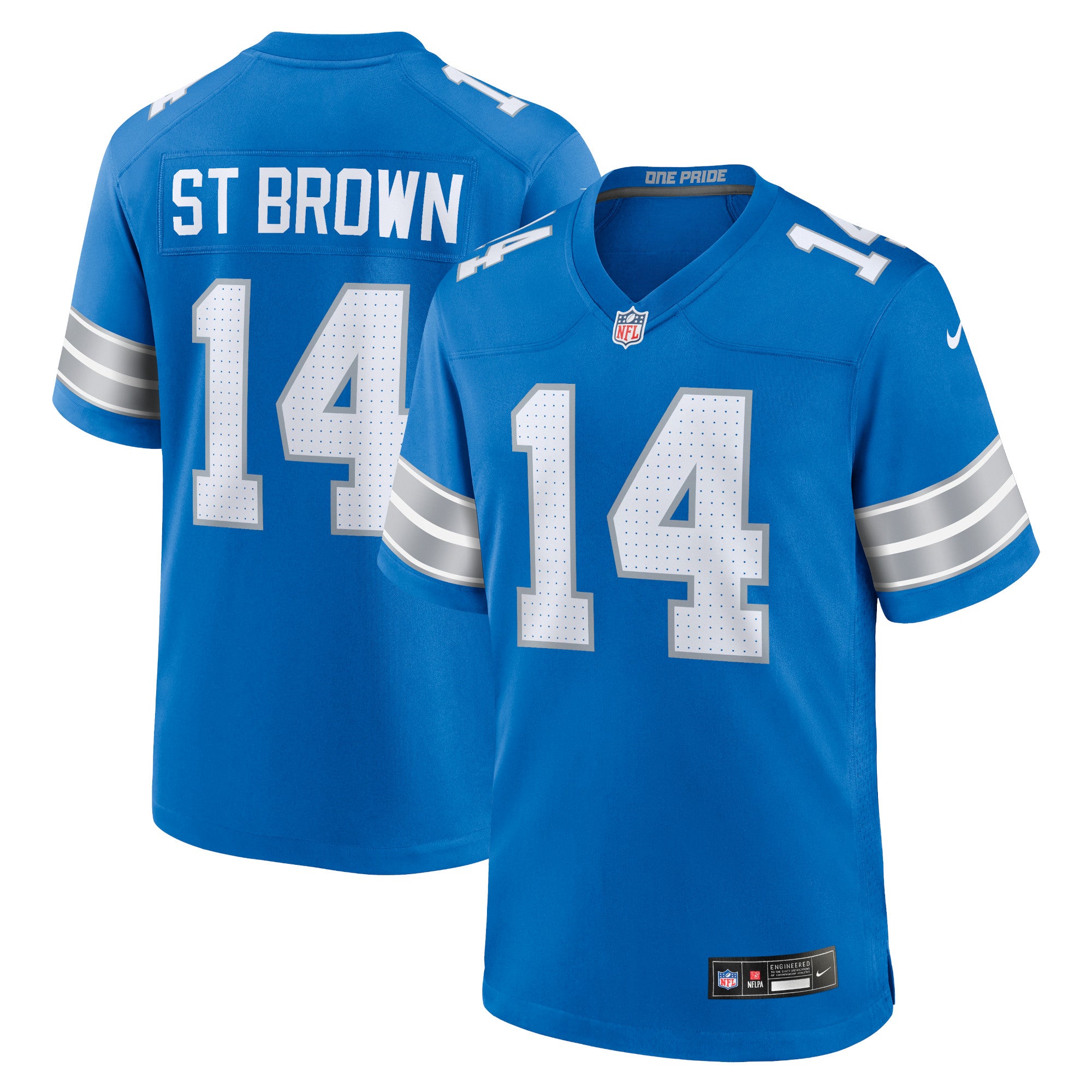 Amon-Ra St. Brown Detroit Lions Nike Game Jersey - White/Blue
