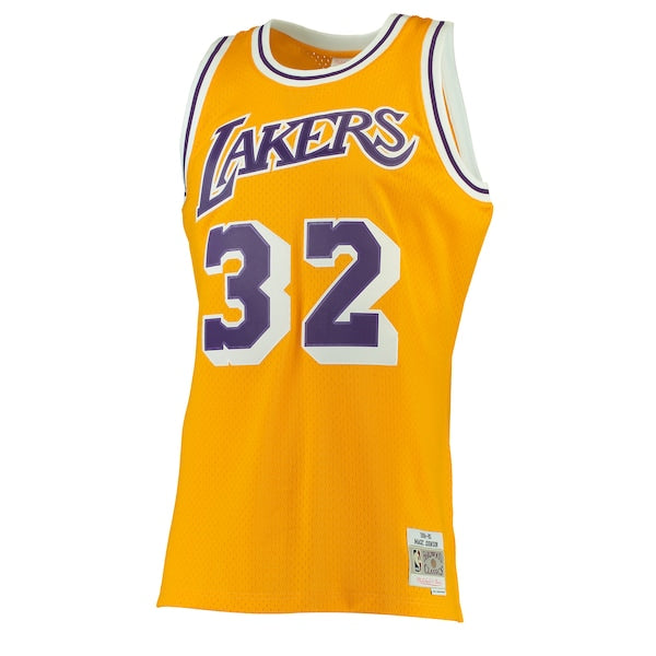 Magic Johnson Los Angeles Lakers 1984/85 Hardwood Classics Swingman Jersey - Gold/Purple