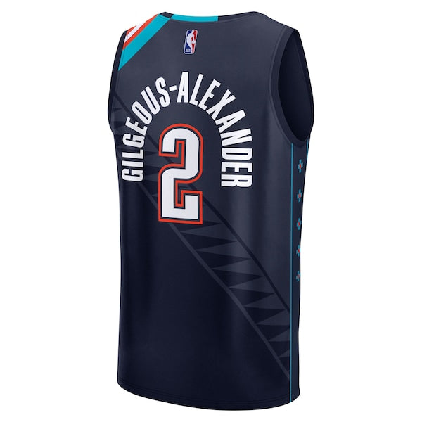 Shai Gilgeous-Alexander Oklahoma City Thunder  Youth 2025/26 City Edition Fast Break Jersey - Navy