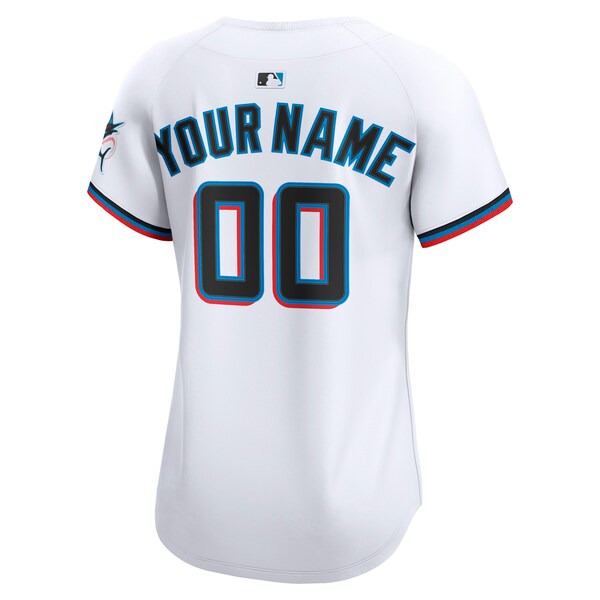 Miami Marlins Nike Women's Home Limited Custom Jersey - White