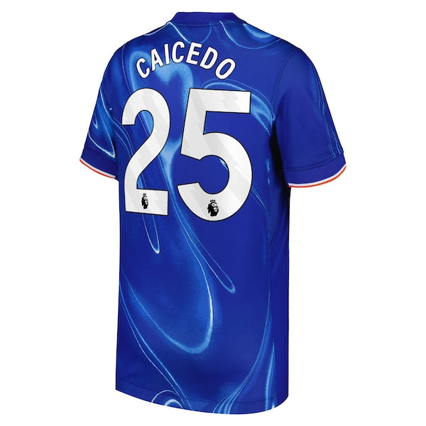 Moisés Caicedo Chelsea Nike Youth 2024/25 Home Replica Player Jersey - Blue