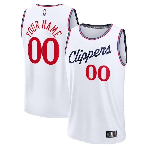 LA Clippers  Youth Fast Break Custom Replica Jersey - White  - Association Edition/Navy/Red