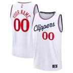 LA Clippers  Youth Fast Break Custom Replica Jersey - White  - Association Edition/Navy/Red