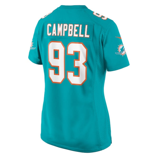 Calais Campbell Miami Dolphins Nike Women's  Game Jersey -  Aqua