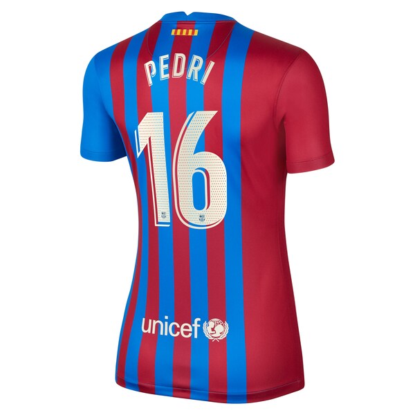 Pedri Barcelona Nike Women's 2021/22 Home Stadium Breathe Replica Player Jersey - Blue