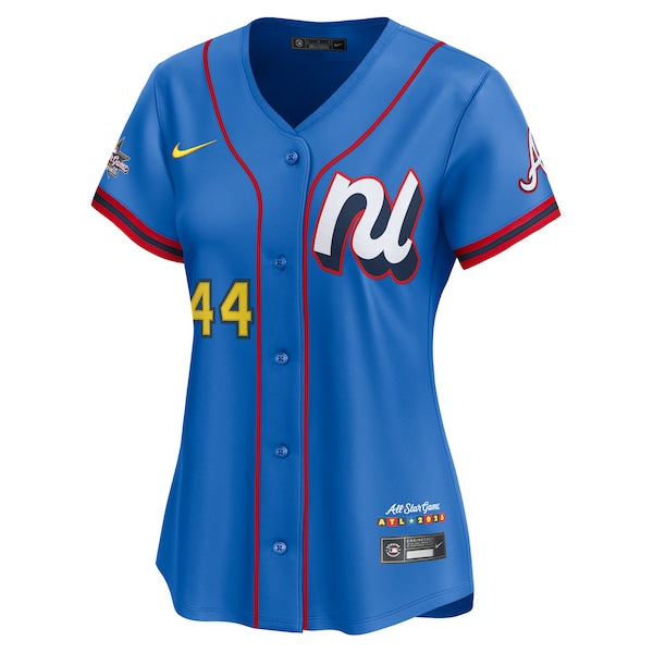 Hank Aaron National League Nike Women's 2025 All-Star Game Home Run Derby Jersey - Blue