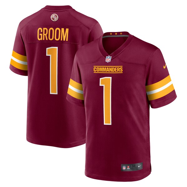 Number 1 Groom Washington Commanders Nike Game Jersey - Burgundy