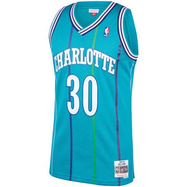 Dell Curry Charlotte Hornets 1992/93 Hardwood Classics Swingman Jersey - Teal