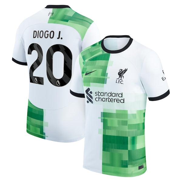 Diogo Jota Liverpool Nike 2023/24 Away Replica Player Jersey - White/Red