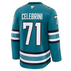 Macklin Celebrini San Jose Sharks  Home Premium Jersey - Teal