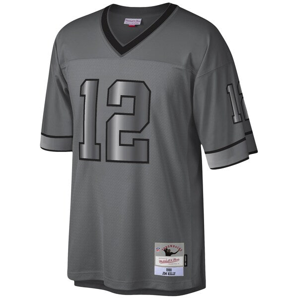 Jim Kelly Buffalo Bills 1990 Retired Player Metal Legacy Jersey - Charcoal