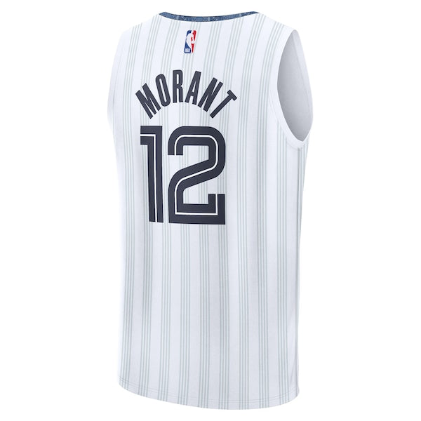 Ja Morant Memphis Grizzlies  Youth 2025/26 City Edition Fast Break Jersey - White
