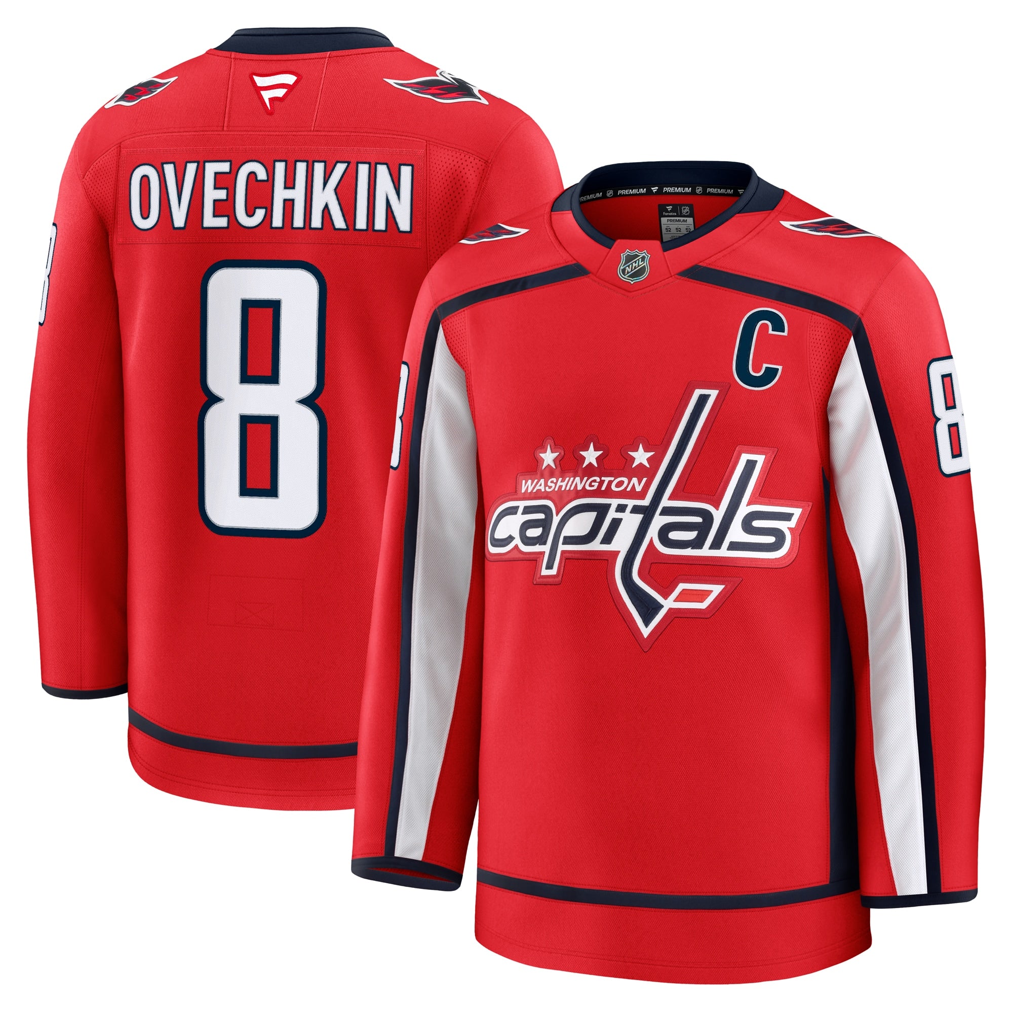 Alexander Ovechkin Washington Capitals  Away Premium Jersey - White/Black/Red