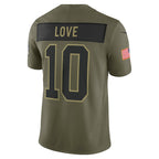 Jordan Love Green Bay Packers Nike 2025 Salute to Service Limited Jersey - Olive