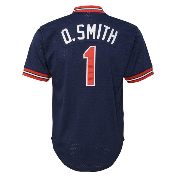 Ozzie Smith St. Louis Cardinals Youth Cooperstown Collection Mesh Batting Practice Jersey - Navy