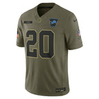 Barry Sanders Detroit Lions Nike 2025 Salute to Service Retired Limited Jersey - Olive