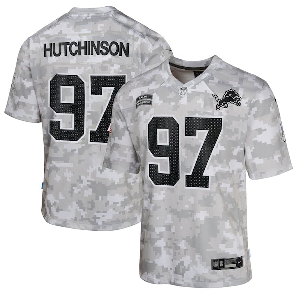 Aidan Hutchinson Detroit Lions Nike Youth 2024 Salute to Service Game Jersey - Arctic Camo