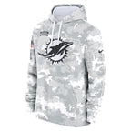 Miami Dolphins Nike 2024 Salute to Service Club Fleece Pullover Hoodie - Arctic Camo
