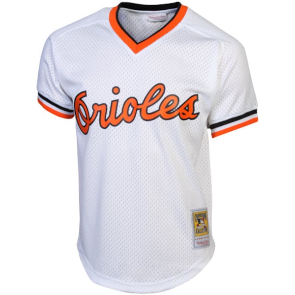 Cal Ripken Jr. Baltimore Orioles 1985 Authentic Cooperstown Collection Mesh Batting Practice Jersey - White