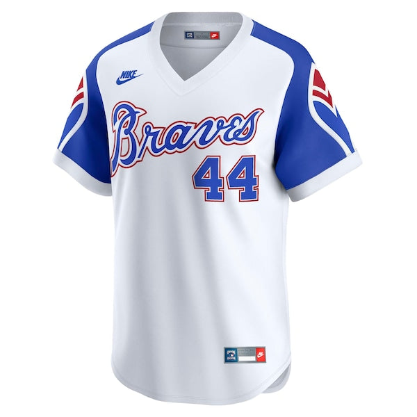 Hank Aaron Atlanta Braves Nike Throwback Cooperstown Collection Limited Jersey - White