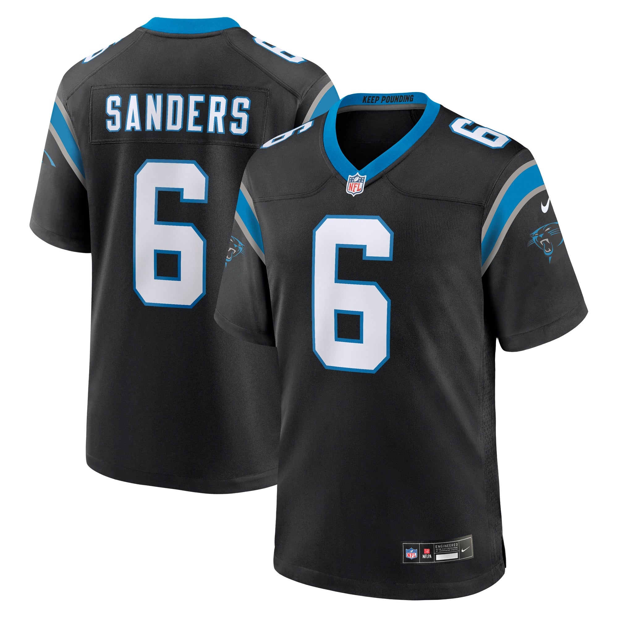 Miles Sanders Carolina Panthers Nike Team Game Jersey - Blue/Black