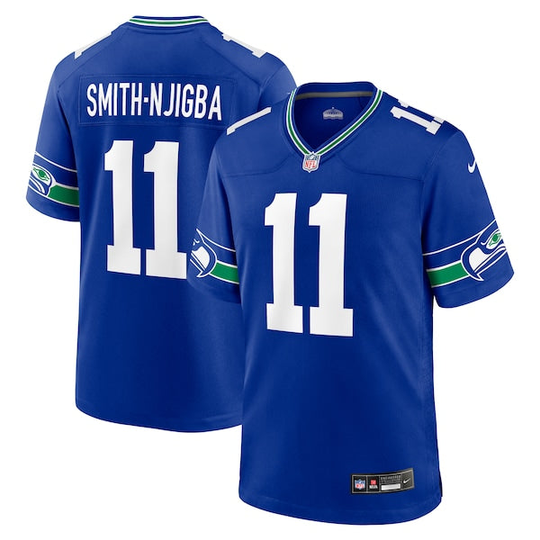 Jaxon Smith-Njigba Seattle Seahawks Nike Throwback Player Game Jersey - Royal/Navy