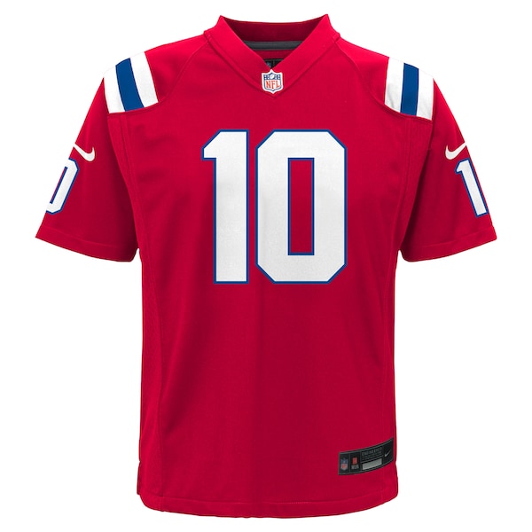 Drake Maye New England Patriots Nike Youth Alternate Game Jersey - Red/White