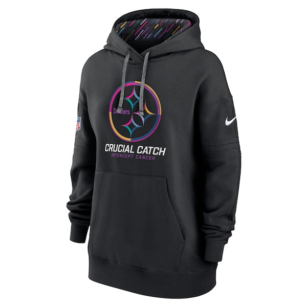 Pittsburgh Steelers Nike Women's 2024 NFL Crucial Catch Club Pullover Hoodie - Black